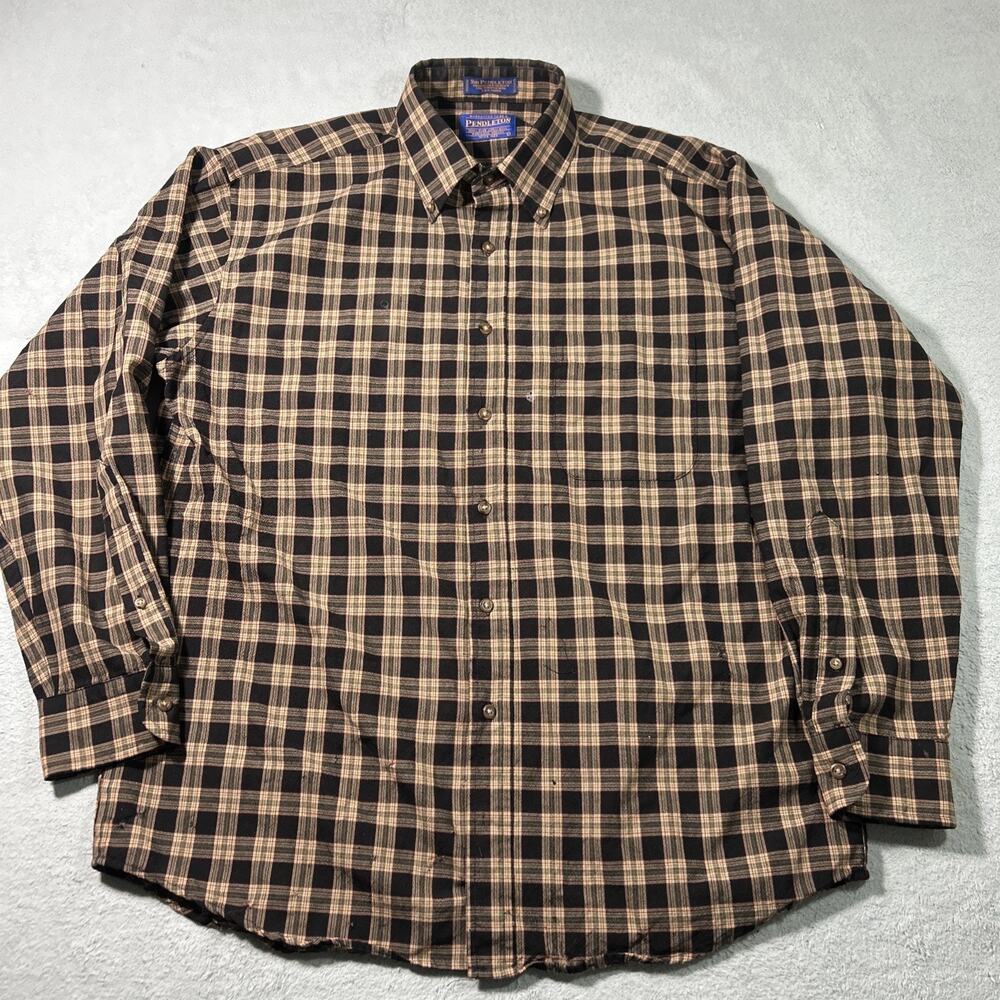 1960s USA Sir Pendleton Wool Flannel Mens Long Large Button Up Match Pocket